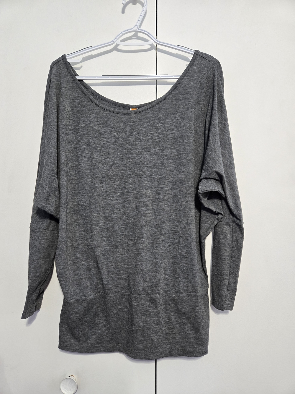 Lucy Women’s M Gray Dolman Batwing Sleeve Tunic Top Modal Stretch Yoga